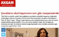 aksam.com.tr</br>Çocukların okul başarısı...</br>01.10.2015